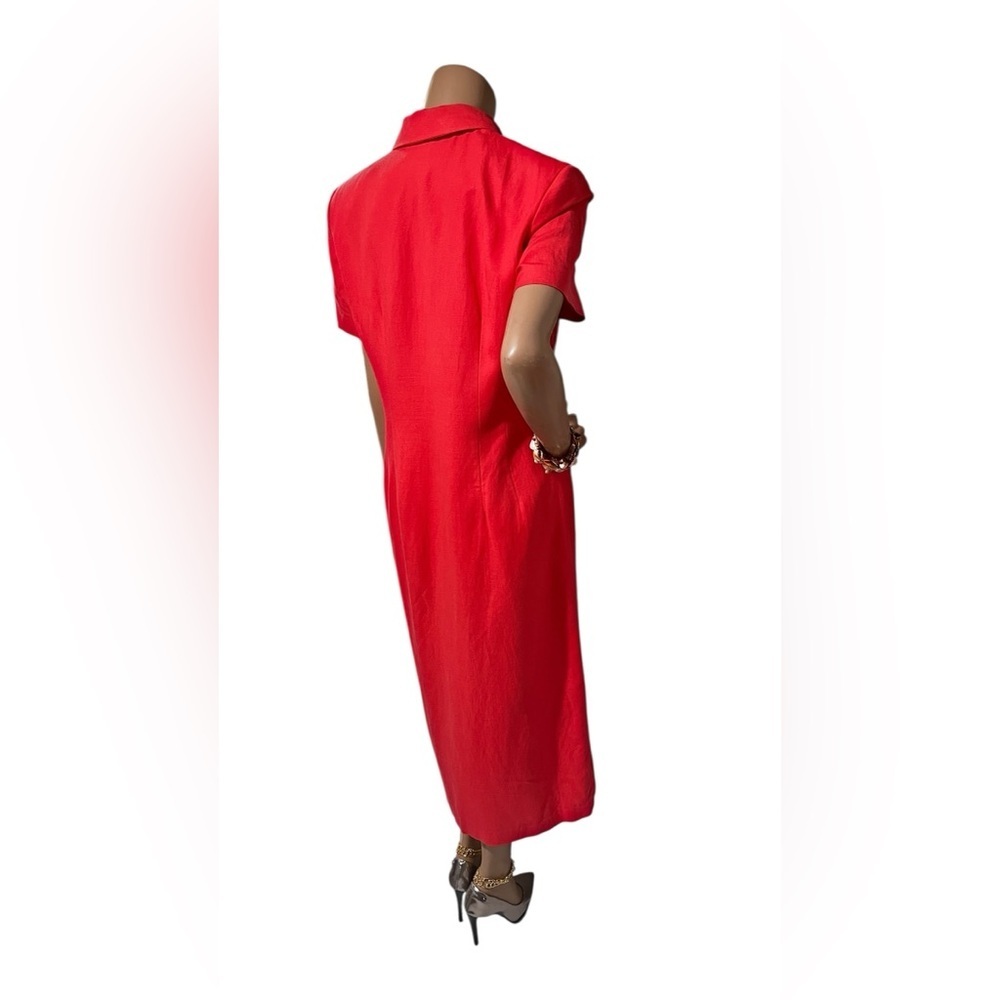 Elegant Red Button-Down Dress☑️ - Picture 10 of 13